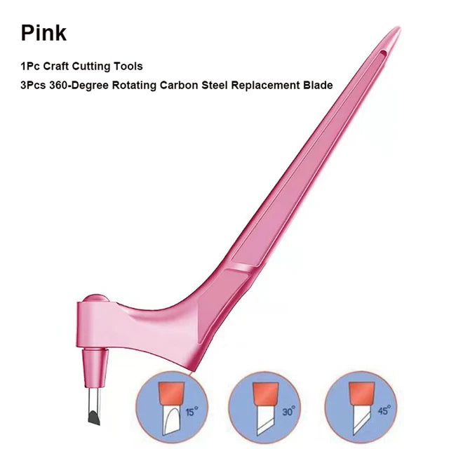 360° Rotating Blade Craft Cutter with 3 Replacement Blades