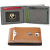 Slim RFID Blocking Leather Card Holder Wallet with Geometric Pattern