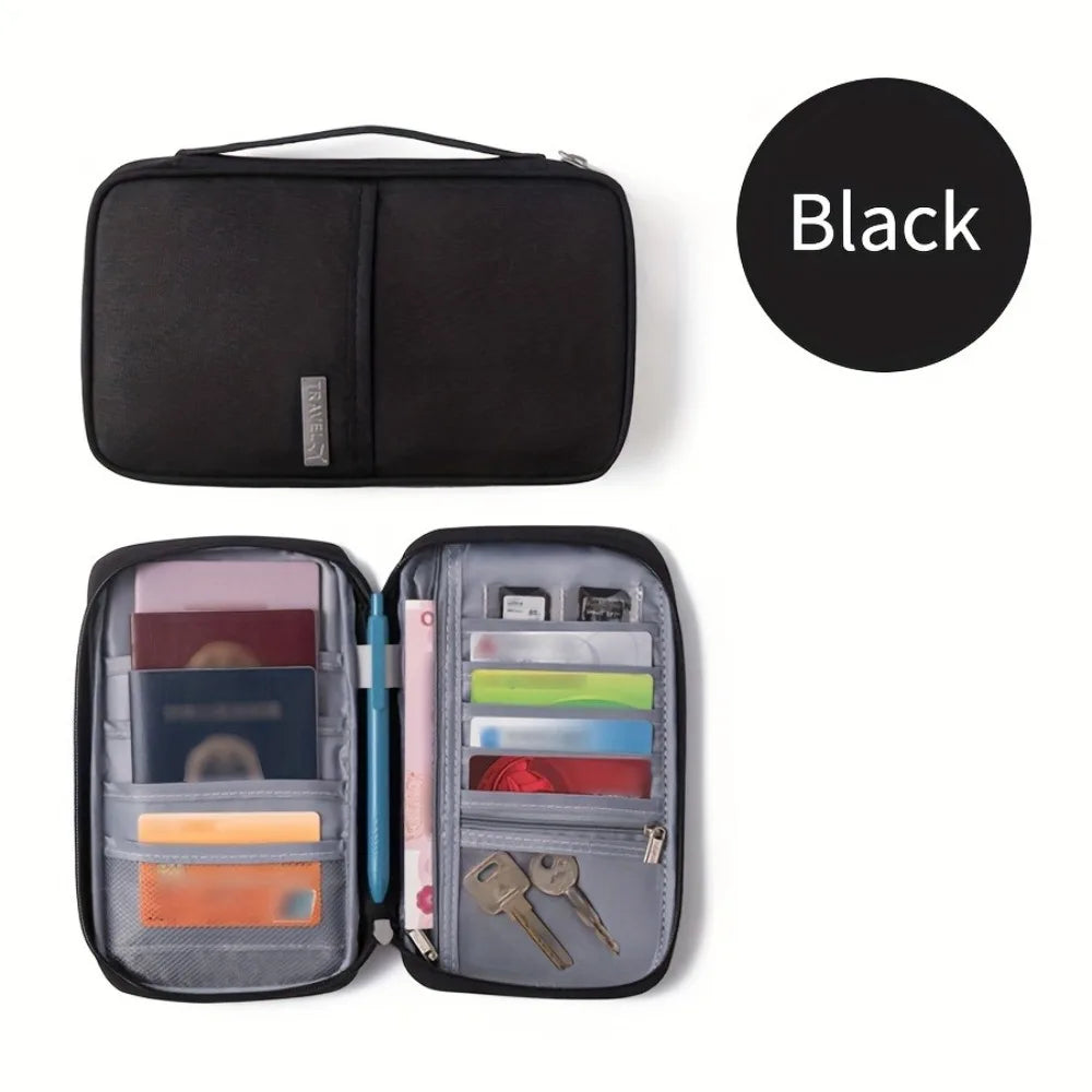Travel Passport Holder with RFID Zipper Closure
