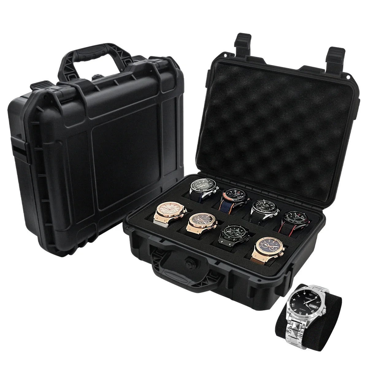 Waterproof Watch Storage Case with Protective Foam Inserts