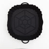 Black reusable square silicone liner for an air fryer