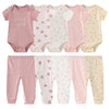 Baby Cotton Bodysuit and Pants Outfit Set (4-Piece)