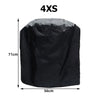 Black heavy-duty waterproof BBQ grill cover with dimensions 71cm by 56cm