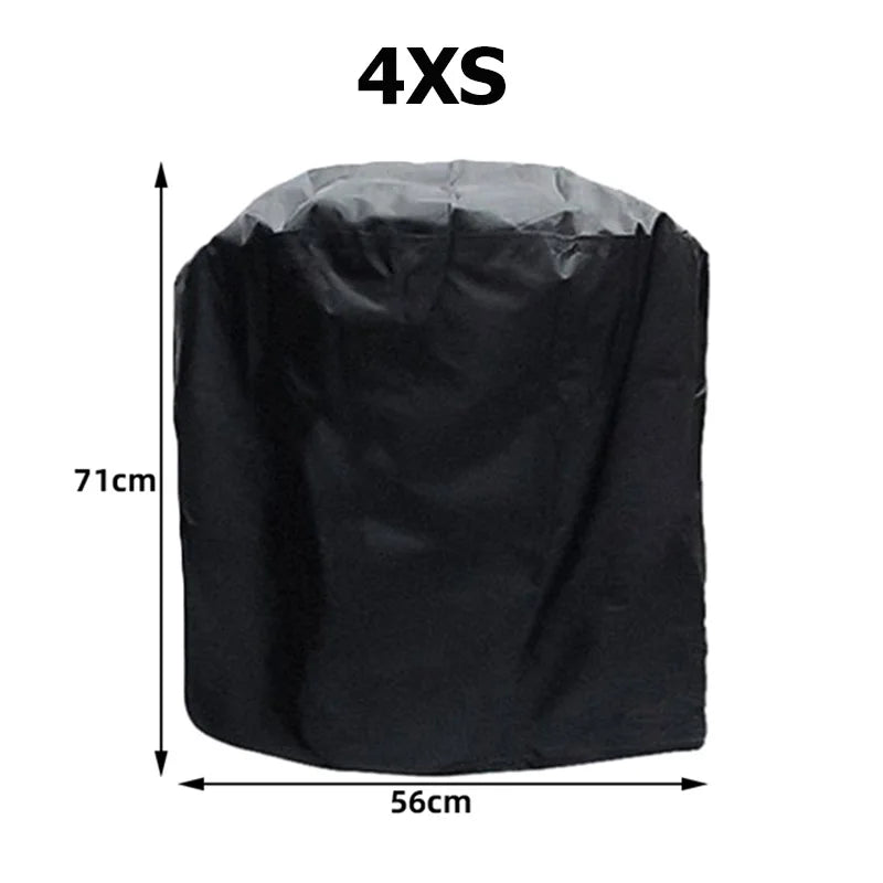 Black heavy-duty waterproof BBQ grill cover with dimensions 71cm by 56cm