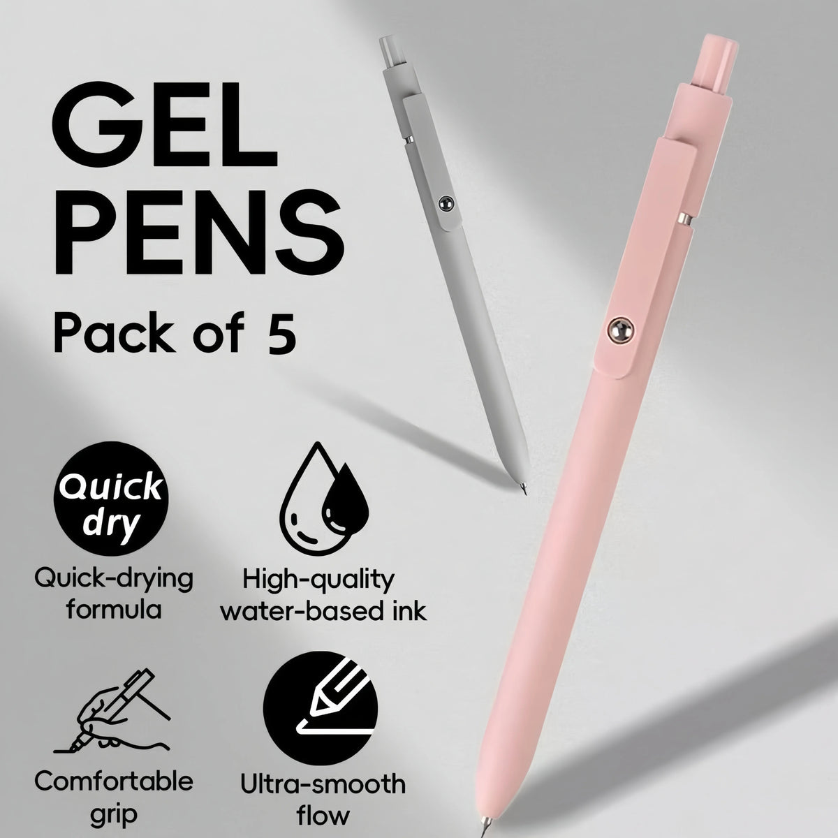 Morandi Soft-Touch Gel Pens - 0.5mm Quick-Dry Ink