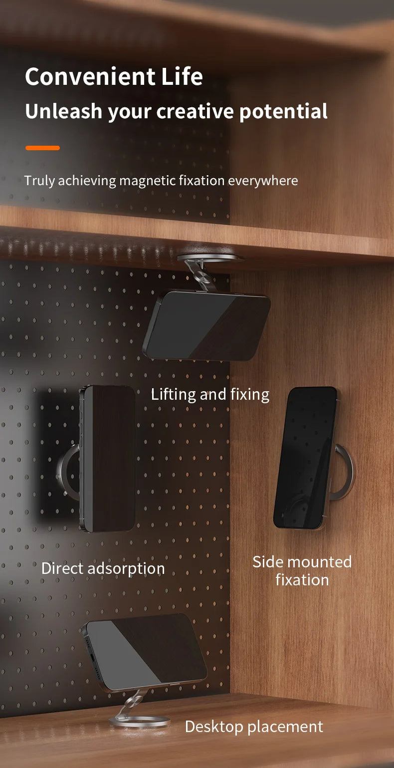 Foldable Magnetic Phone Stand with 360° Rotation