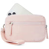 Nylon Quilted Wristlet Wallet with Three Zipper Compartments
