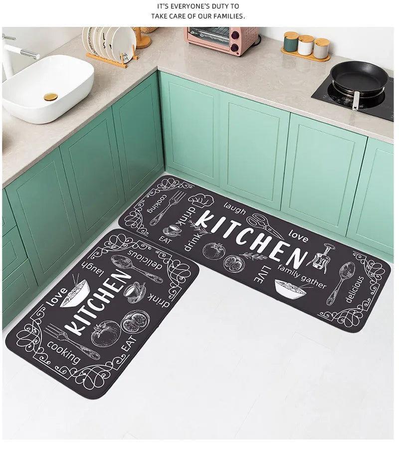 Non-Slip Absorbent Kitchen and Bathroom Floor Mat