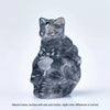 Figurita de Calavera de Gato de Cristal Tallada a Mano