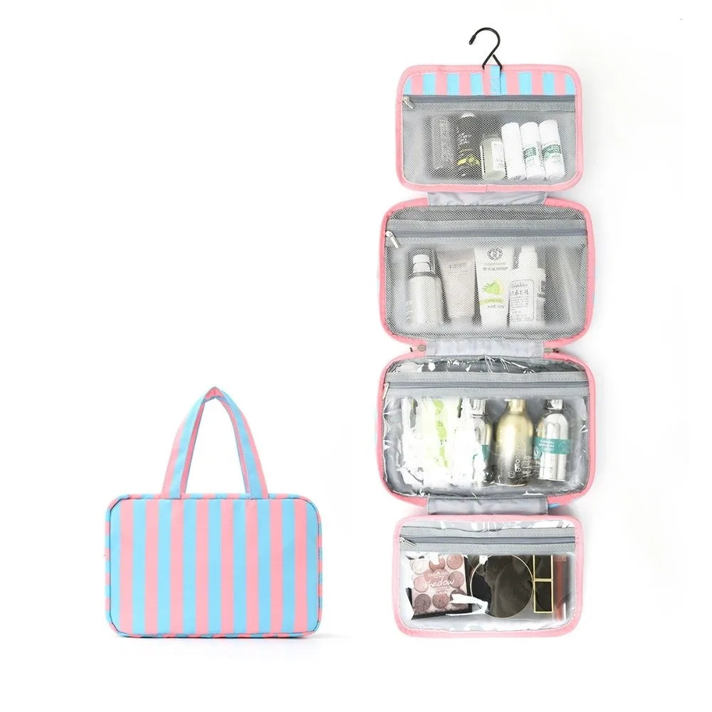 4-Fold Hanging Travel Toiletry Bag with Hook