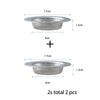 Two premium stainless steel sink drain strainers shown with dimensions 7.7cm by 4cm and a depth of 1.2cm