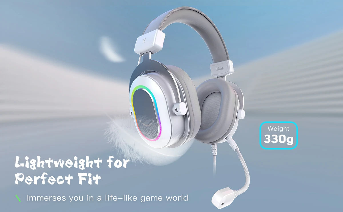 RGB Gaming Headset with 7.1 Surround Sound and Detachable Microphone