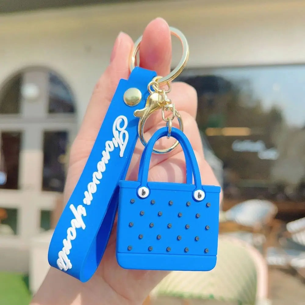 Silicone Beach Basket Keychain Charm