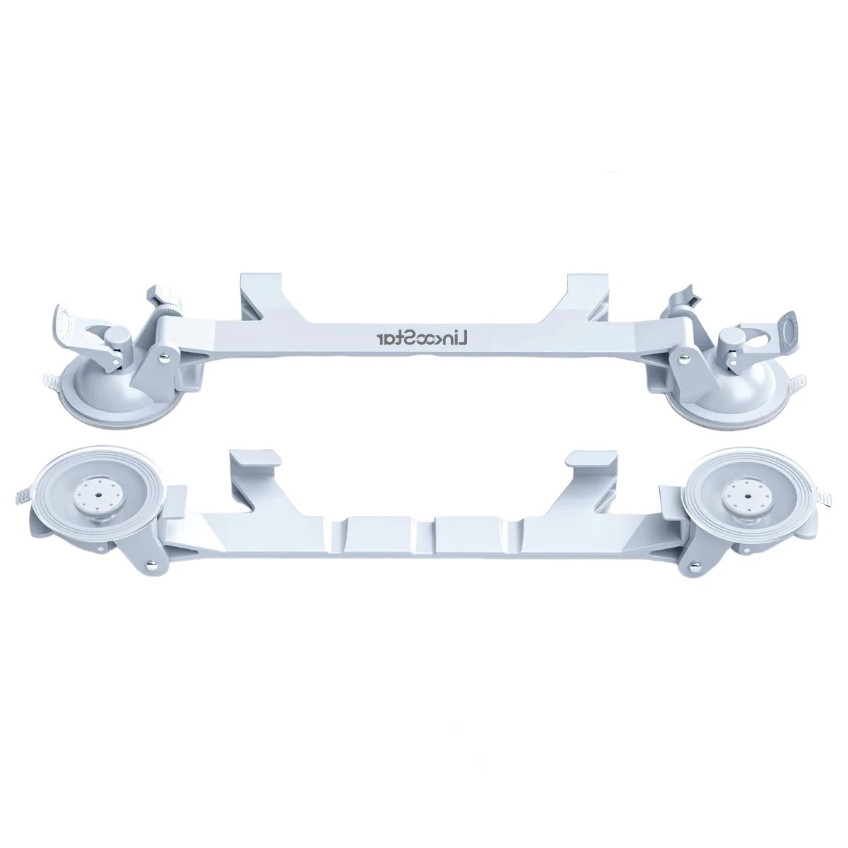 A white Starlink Mini suction cup car mount designed for installation on a sunroof, windshield, or rear window.