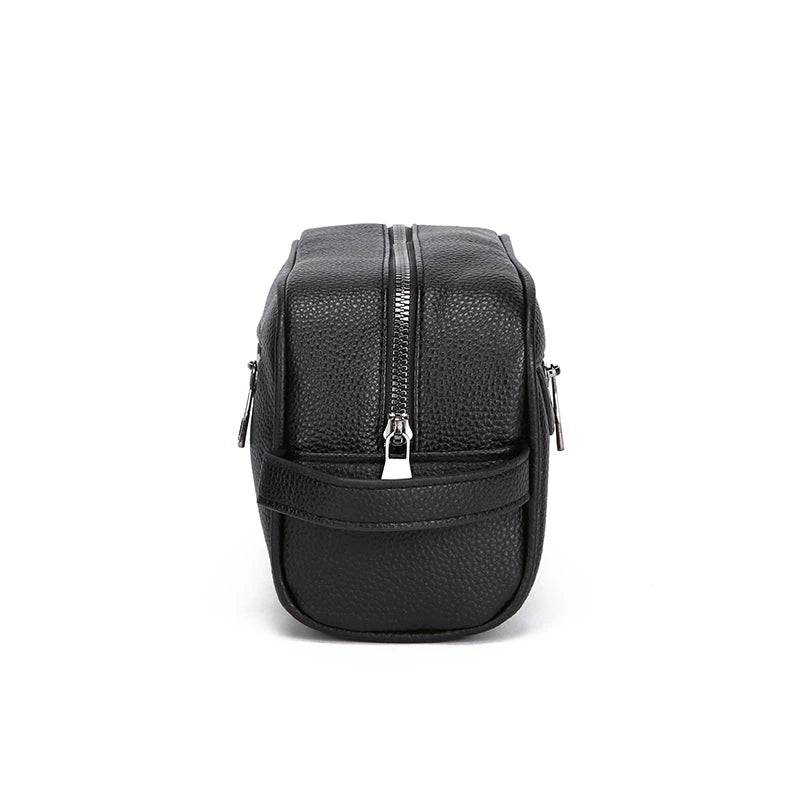 Men's Soft Leather Business Clutch Bag – Minimalist Travel Handbag with Zipper Closure