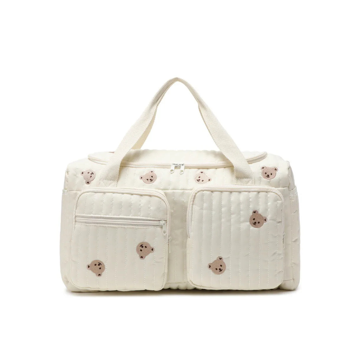 Charming Bear Embroidery Diaper Bag for Modern Parents