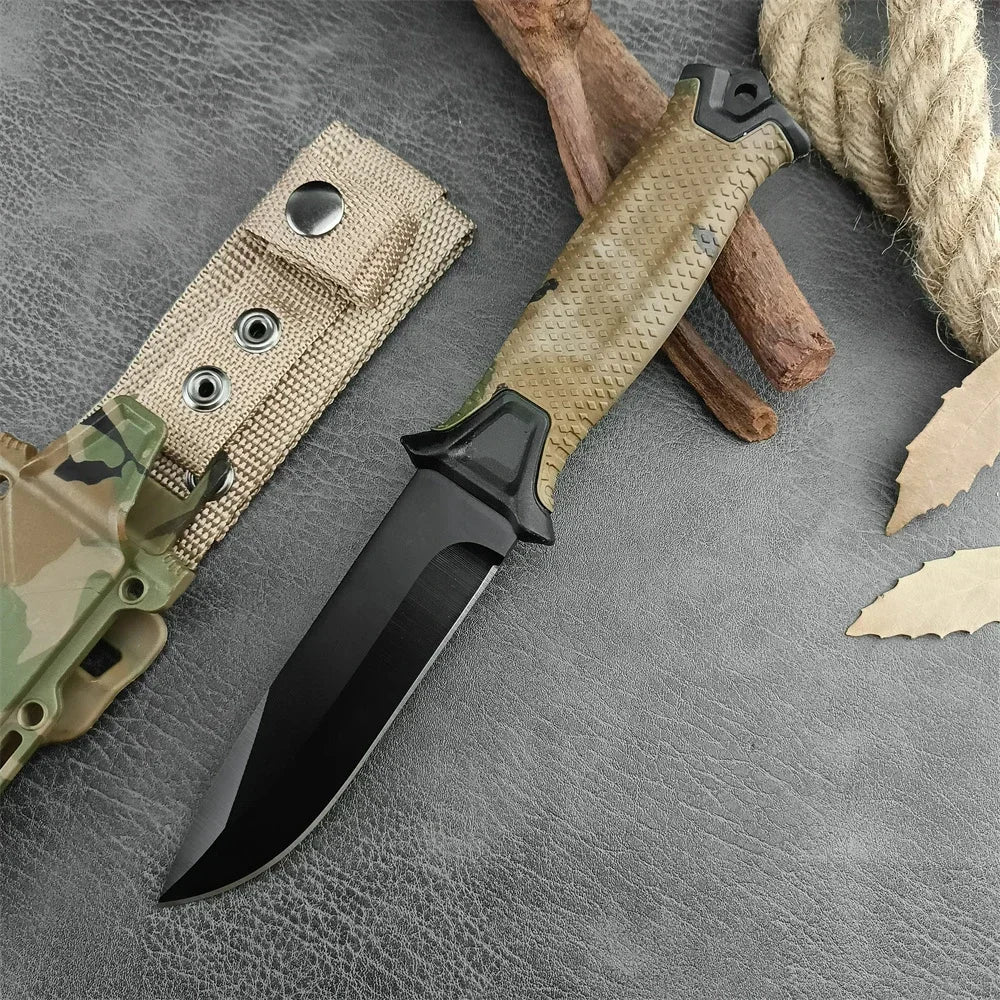 Full Tang Fixed Blade Knife with Ergonomic Rubber Handle