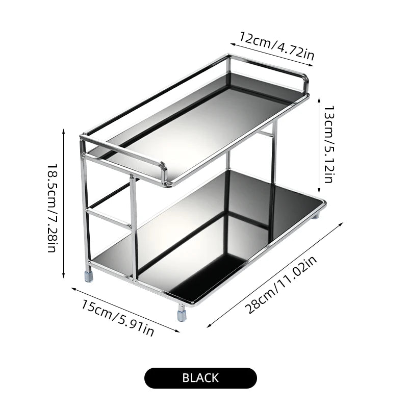 Two-Tier Metal Desktop Storage Rack