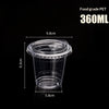 Clear food grade PET disposable cup with lid, measuring 9.8cm in height and 5.8cm in diameter.
