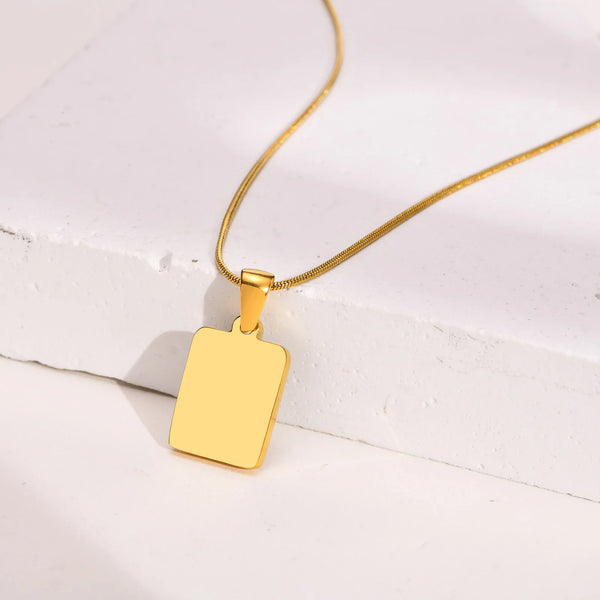 Collar con Colgante de Inicial de Acero Inoxidable