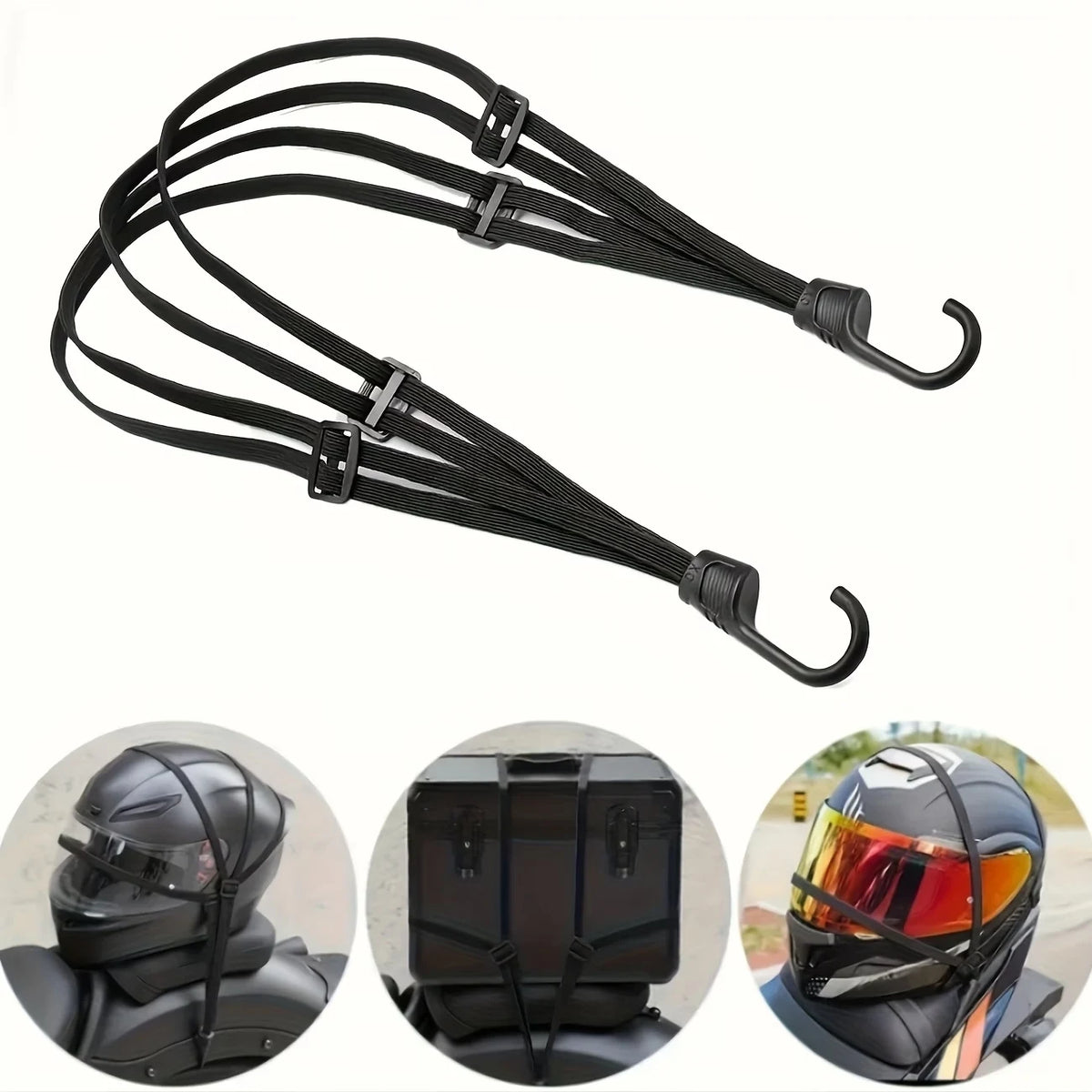 Heavy-Duty Motorcycle Luggage Strap with Elastic Helmet Net