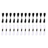 A set of 24 embroidery floss needles in white and black.