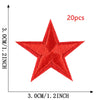 20-Piece Star Embroidery Patches with Iron-On Adhesive