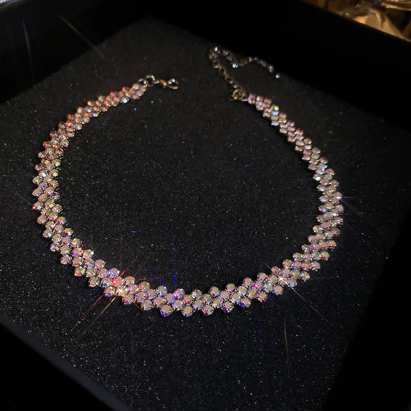 Geometric Rhinestone Choker Necklace
