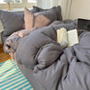 4-Piece Cotton Bedding Set with Duvet Cover, Flat Sheet, and Pillowcases