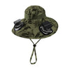 Solar-Powered Cooling Fisherman Hat with Dual Fans