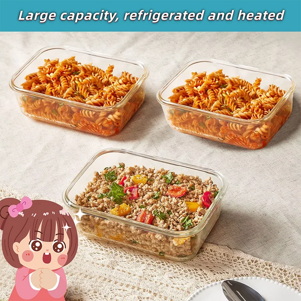 Borosilicate Glass Lunch Box with Leak-Proof Lid
