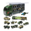 Set de 10 Vehículos de Construcción con Camión Almacenador