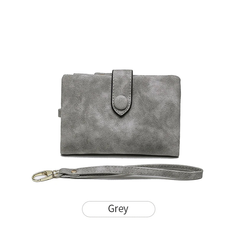 Compact Frosted Tri-Fold Wallet for Women