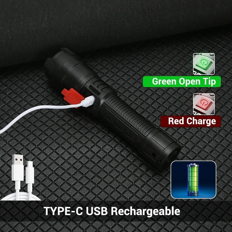 Rechargeable LED Flashlight with Digital Display