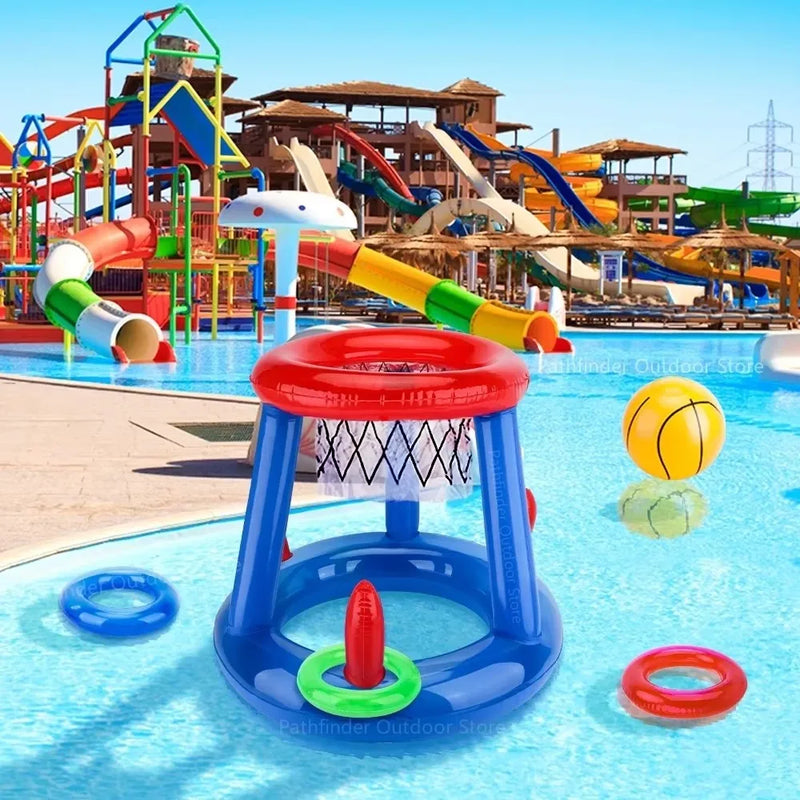 Inflatable Floating Basketball Hoop Set