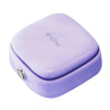 A small, lavender magnetic sewing kit with a smooth, rounded casing.