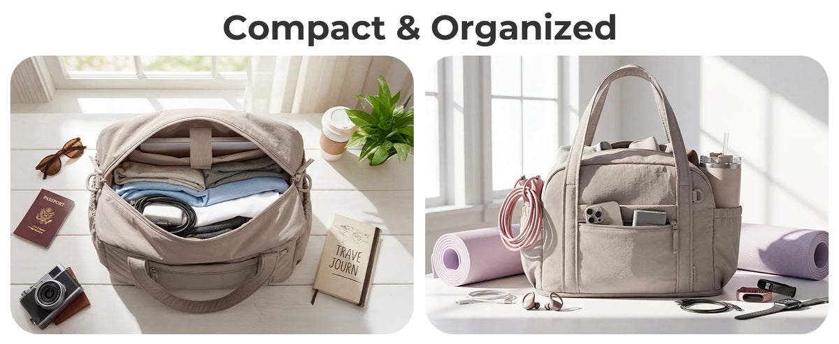 Expandable Travel Duffle Bag with TSA Toiletry Kit