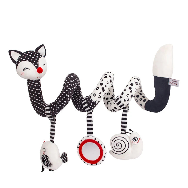 Soft Car Seat & Stroller Toy Set with Mirror, Crinkle, and Squeaky Sounds