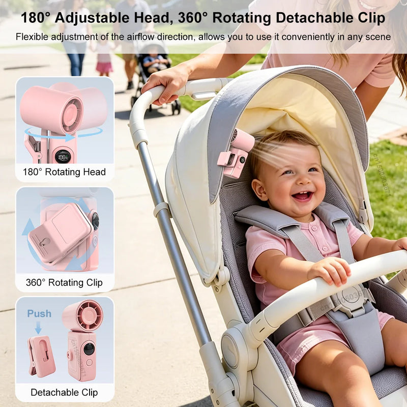 Tragbarer Mini-Klappventilator mit USB-C-Ladung