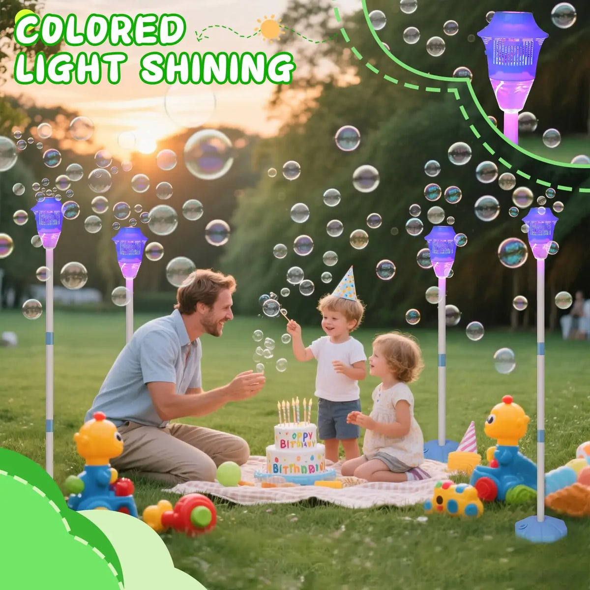Stand Bubble Machine with Lights & Music for Outdoor Events