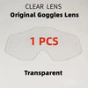 A clear lens for original goggles, described as transparent and one piece.