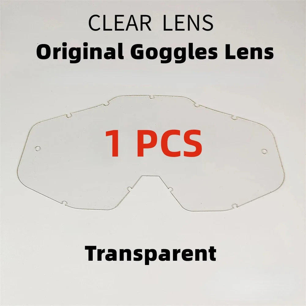 A clear lens for original goggles, described as transparent and one piece.