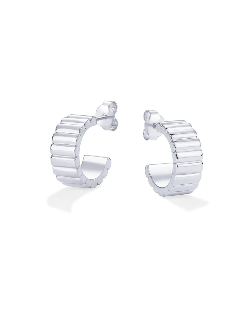Chunky Gold-Plated Hoop Huggie Earrings