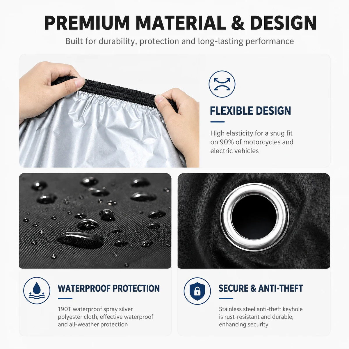 All-Weather Motorcycle Cover with UV Protection