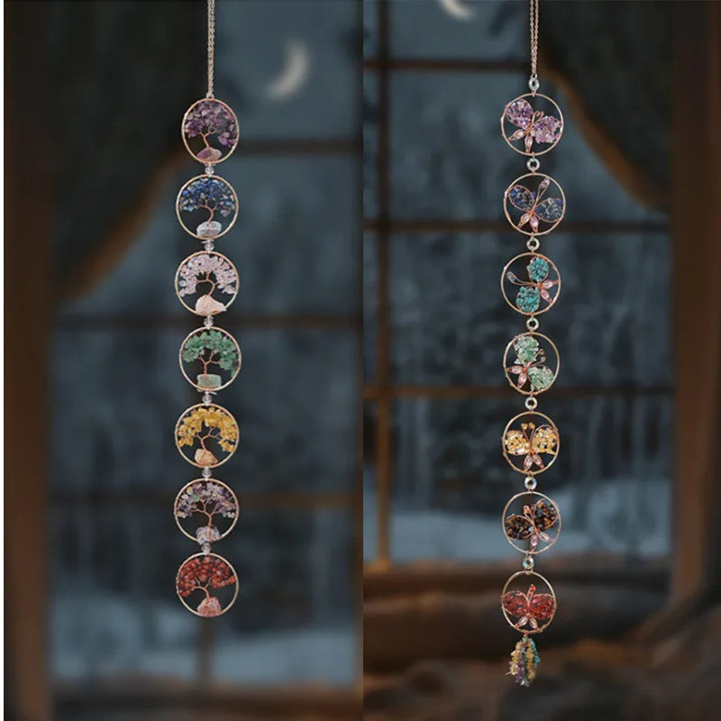 Colgante de Pared Árbol de la Vida con Gemas Naturales