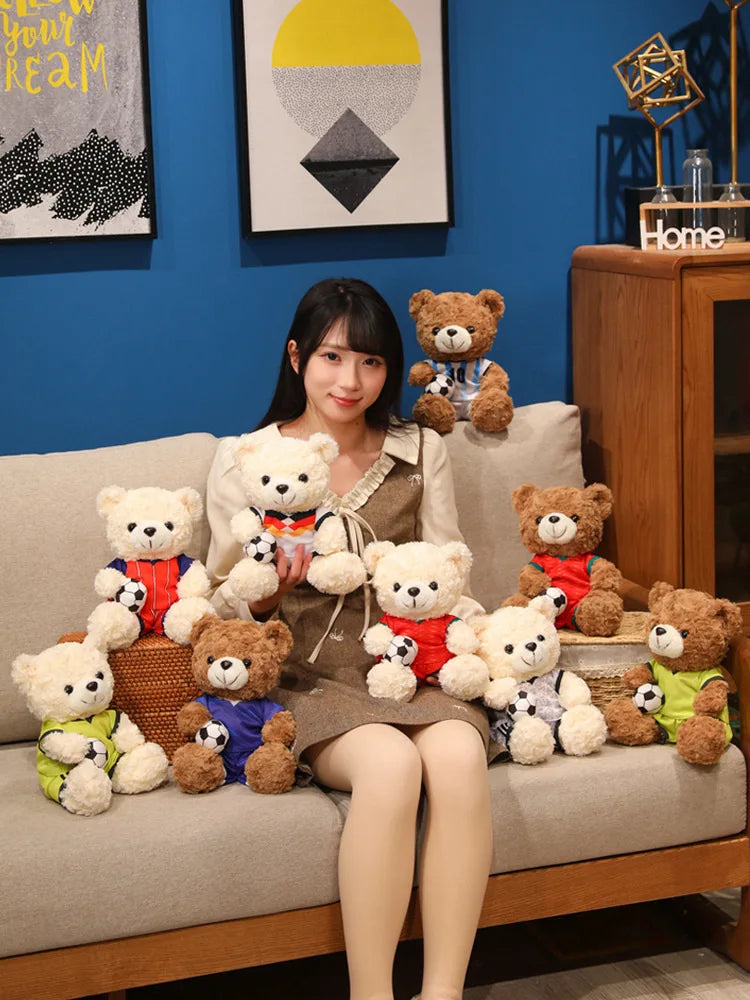 Kawaii Football Bear Plush Toy