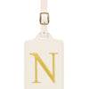 Personalized Embroidered Leather Luggage Tag with Letter Initial