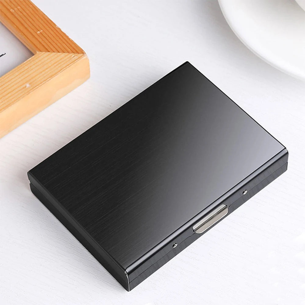 Skull Print Stainless Steel Credit Card Holder Wallet