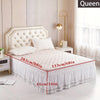 Elastic Wrap-Around Ruffled Bed Skirt with Lace Trim