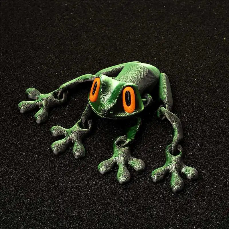 Magnetic Articulated Frog Fidget Toy – 3D Printed Desk Decor